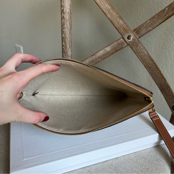 Celine striped textile pouch with wrist strap - Picture 6 of 11